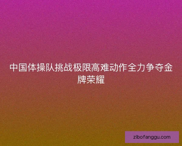 中国体操队挑战极限高难动作全力争夺金牌荣耀