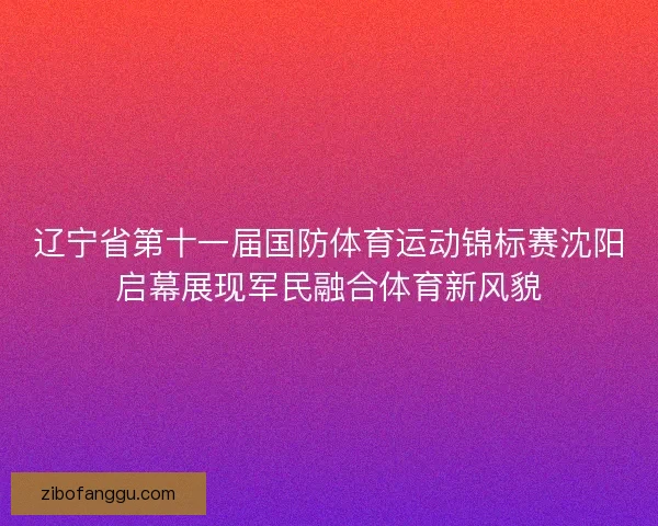 辽宁省第十一届国防体育运动锦标赛沈阳启幕展现军民融合体育新风貌