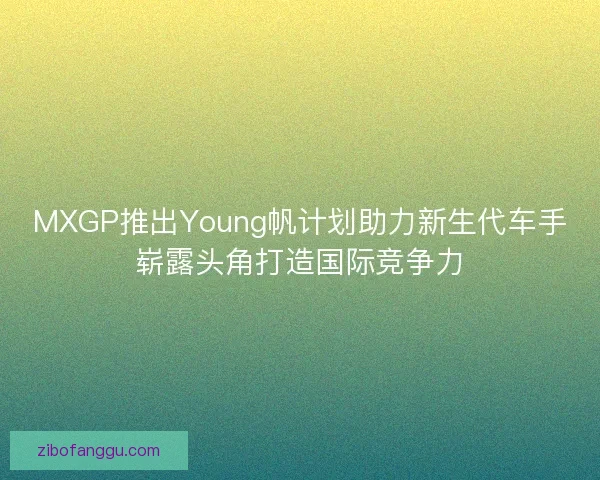 MXGP推出Young帆计划助力新生代车手崭露头角打造国际竞争力